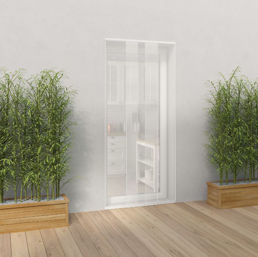 Moustiquaire rideau Celine blanc à lamelles L 1000 x H 2300 mm
