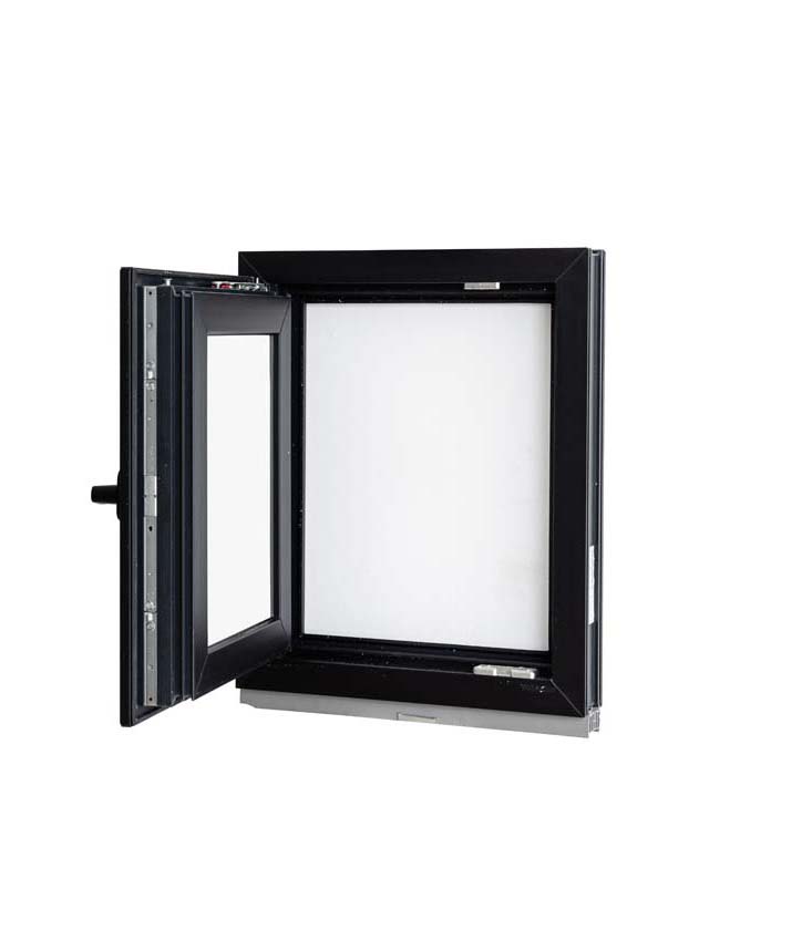 1-VL draaikiepraam pvc Deceuninck Elegant Inf. zwart/zw B700xH800 mm L 1-VL draaikiepraam pvc Deceuninck Elegant Inf. zwart/zw B700xH800 mm L