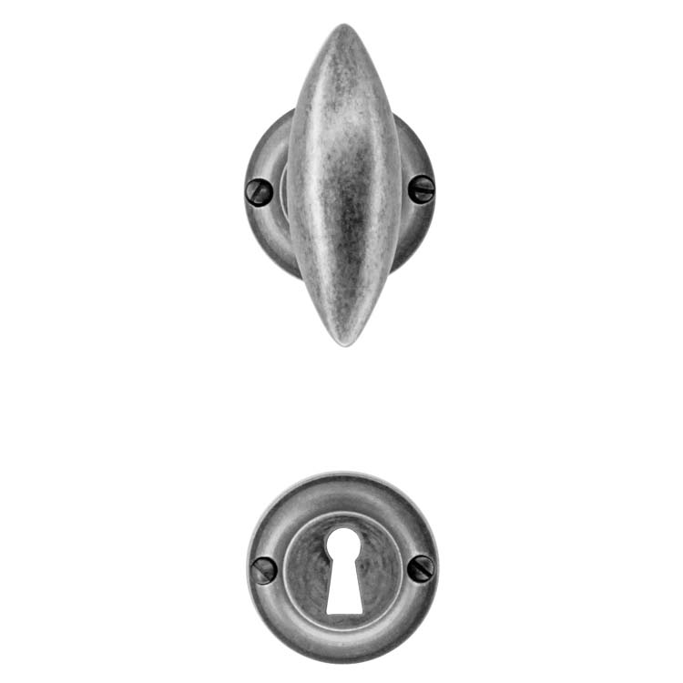 Poignée de porte pro livorno vieil argent rosace barbe