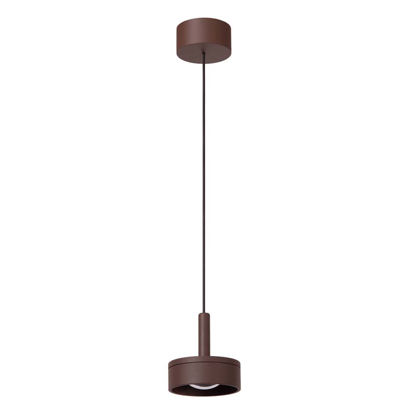 Lucide Essential Lenz - Hanglamp binnen/buiten - Ø11cm - LED - 1x8W 2700K - IP54 - Roestbruin