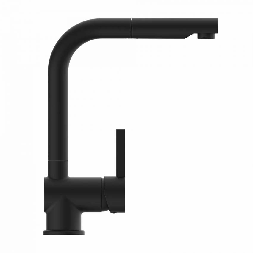 Robinet de cuisine Wasserwerk WK 4 Pro noir mat avec bec extractible