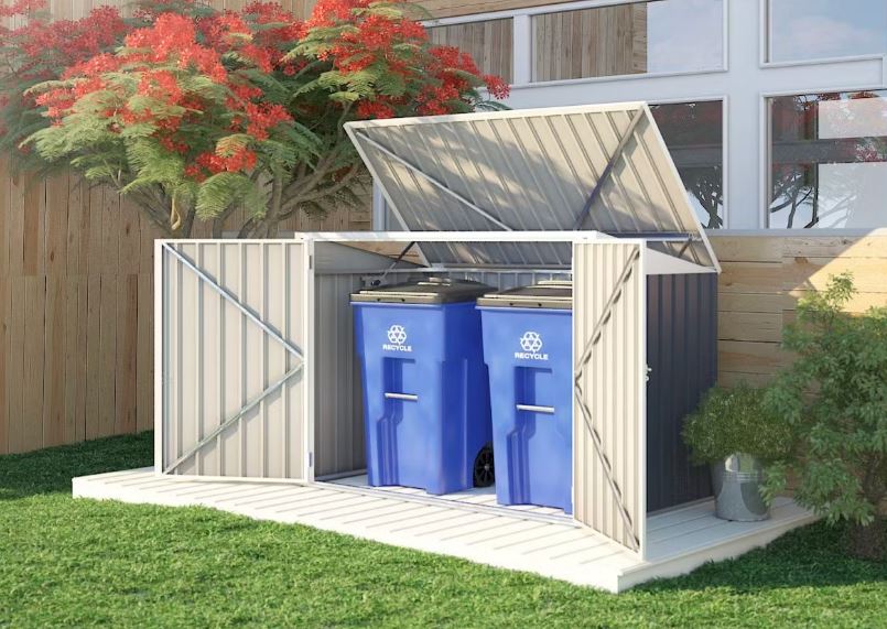 Berging afvalcontainer metaal donkergrijs 173x101cm