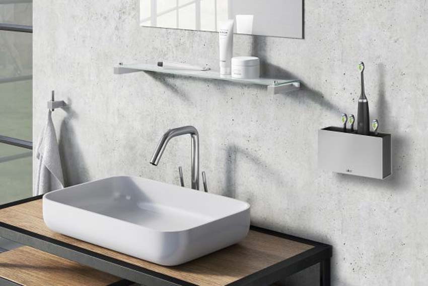 Porte-brosses à dents Zack Potes en acier inoxydable 16,5x9,6cm