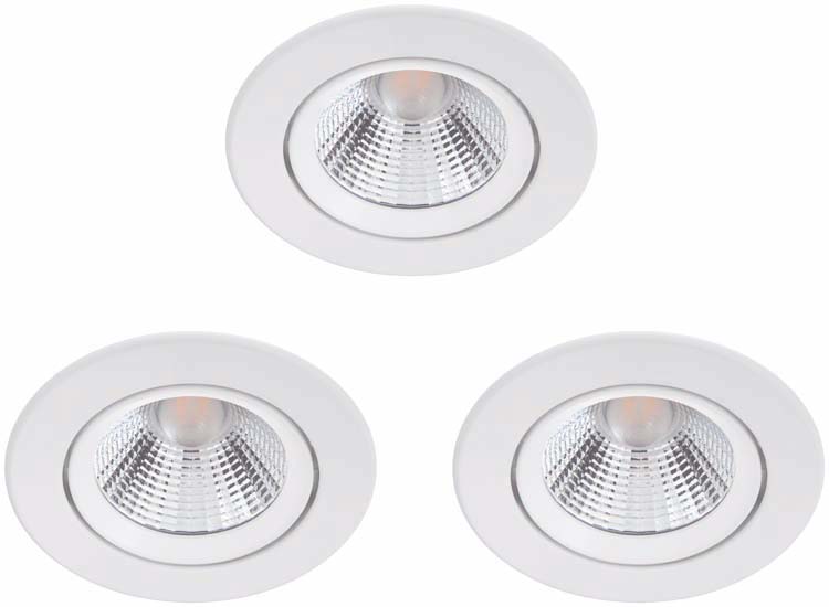 Inbouwspot - wit - Ø8,5xH5,5cm - dimbaar - LED - 3x5,5W - 2700K