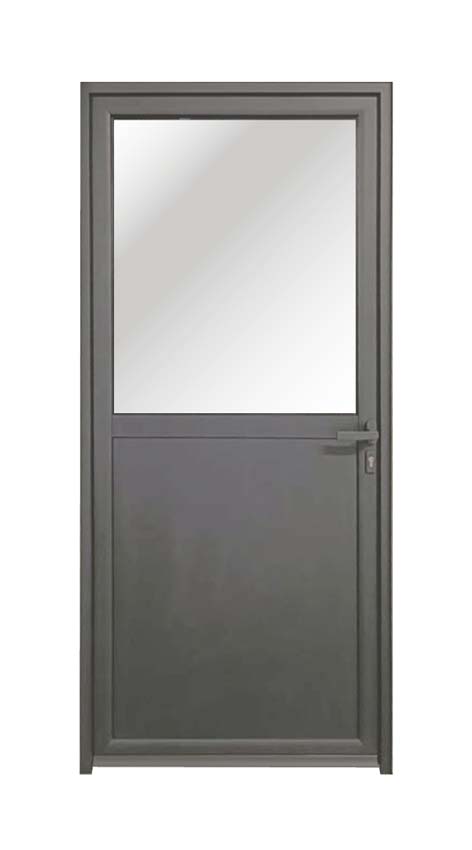 Porte extérieure Tavira en aluminium verre clair anthracite 960x2180mm poussant à gauche