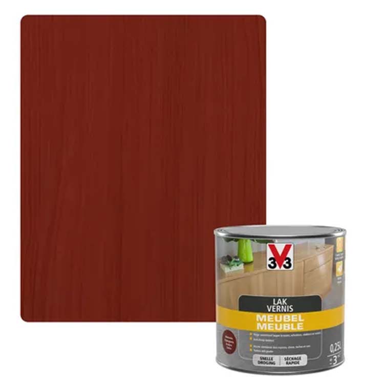 V33 meubelvernis Deco mahonie zijdeglans 0,25L