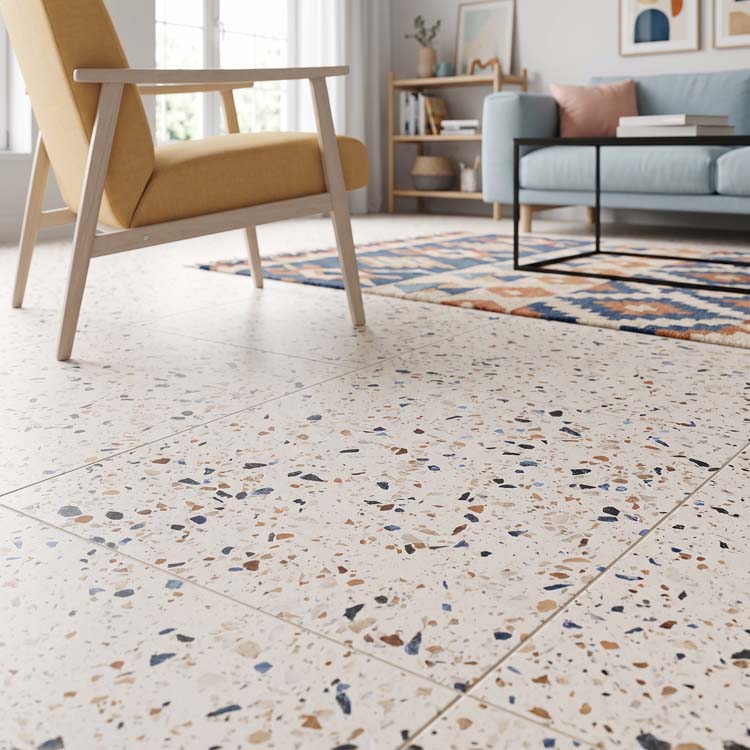 Vloer- en wandtegel Minimal terrazzo colormix 60x60cm
