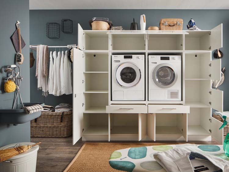 Wasmachine kasten Decowash - set 17 - wit - 67,5X235X200CM