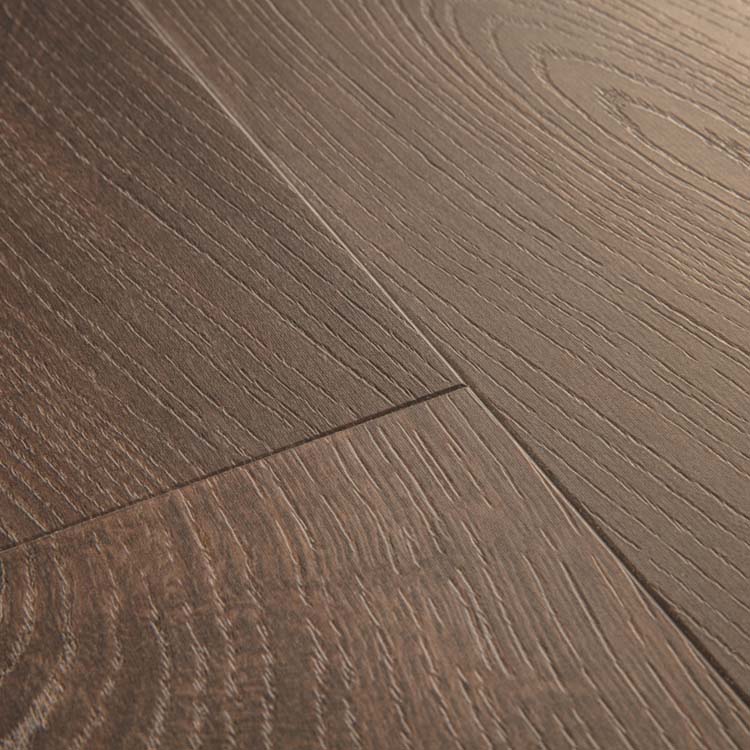Sol vinyle Quick-Step Bloom planche 6mm chêne brun chocolat dautomne brun foncé 149,4x20,9cm avec sous-couche