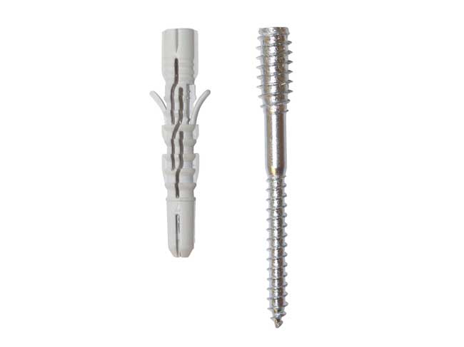 Afstandschroeven voor montage deurkast - regelbaar + plug (6 stuks)
