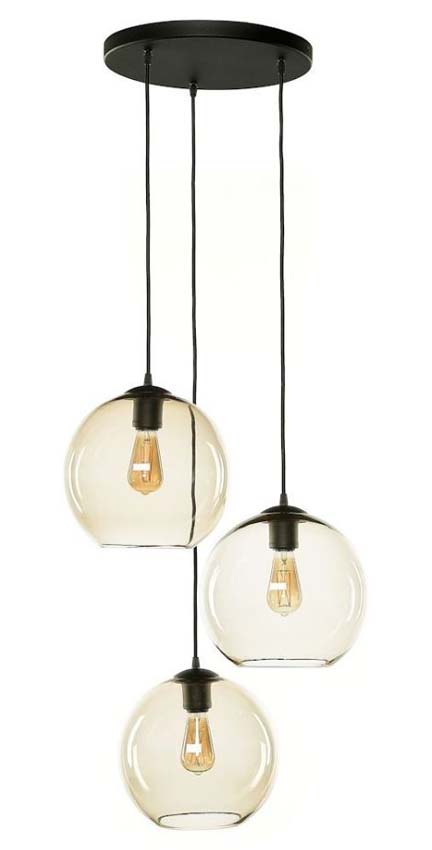 Plafonnier - noir - Ø36cm - dimmable - E27 - 3x60W