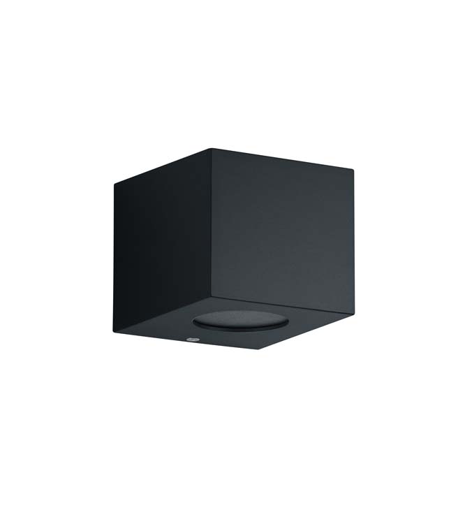 Wandlamp zwart mat incl. 2x2W LED 3000K 2x200Lm 9x9,8cm