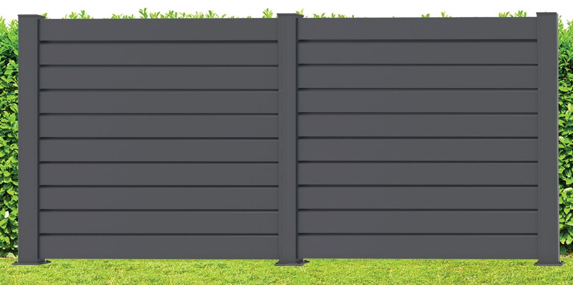 Afsluiting Havana alu antraciet 2 schermen 428 x 180 x 4 cm