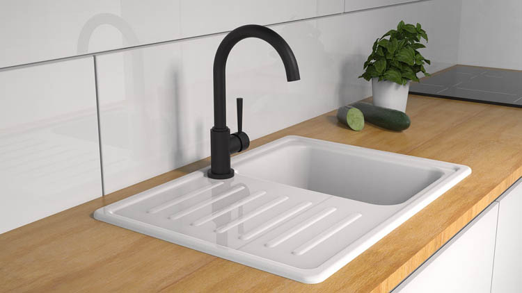 Robinet de cuisine Charlotte noir mat
