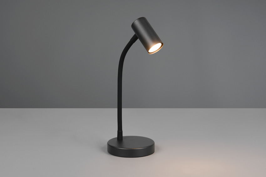 Lampe de table - noir mat - 18x12x28cm - GU10/MR11 - 1x5W