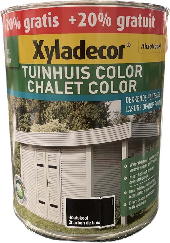 Houtbeits tuinhuis Xyladecor houtskool 3L