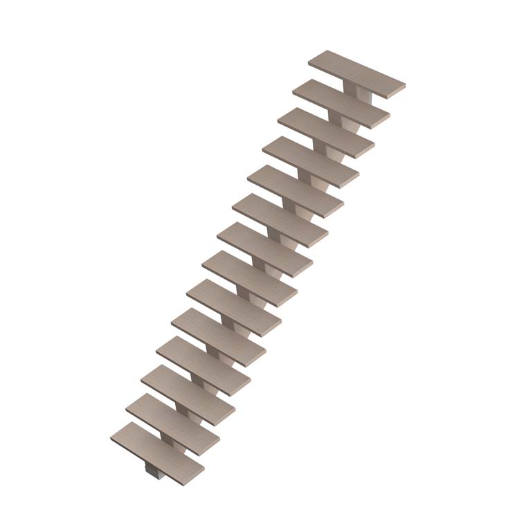 Escalier chêne Lanz droit fini avec huile sioux blanc