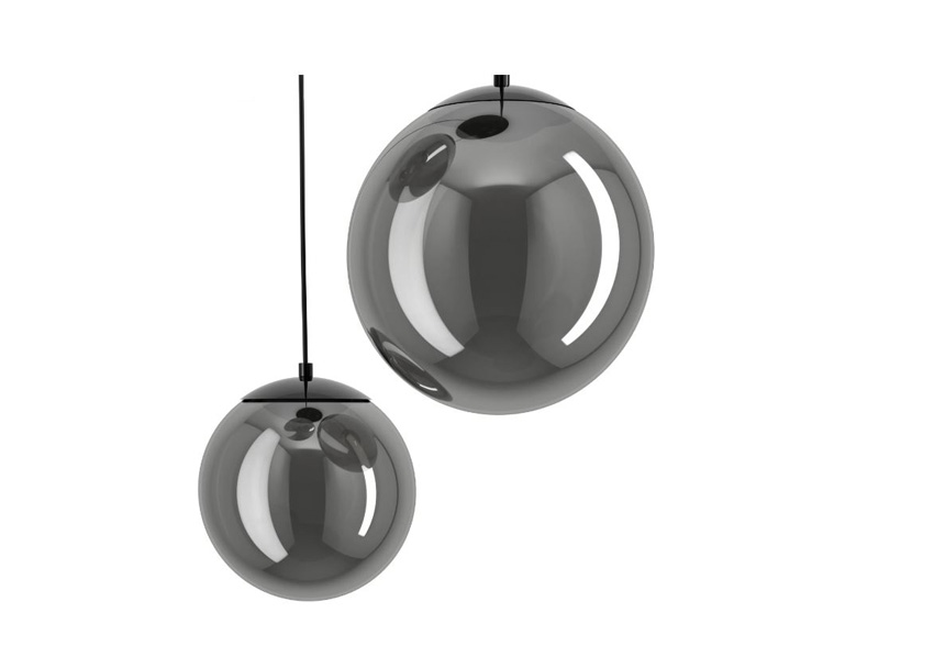 Hanglamp - zwart/transparant - Ø85xH300cm - dimbaar - LED - 9x6,5W - 2200-6500K - RGB + afstandsbediening