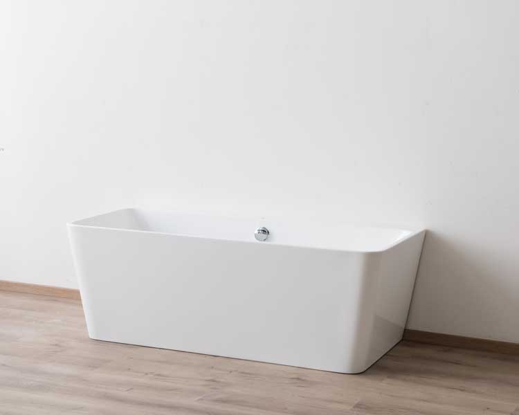 Baignoire semi-îlot Beau blanc brillant 170x75cm