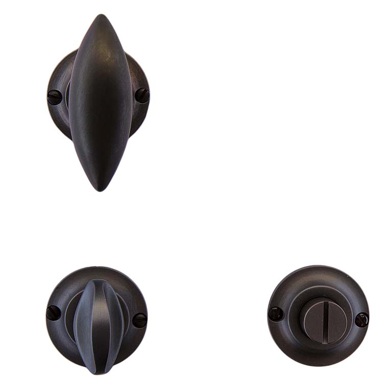 Poignée de porte pro livorno carbon noir avec serrure toilette