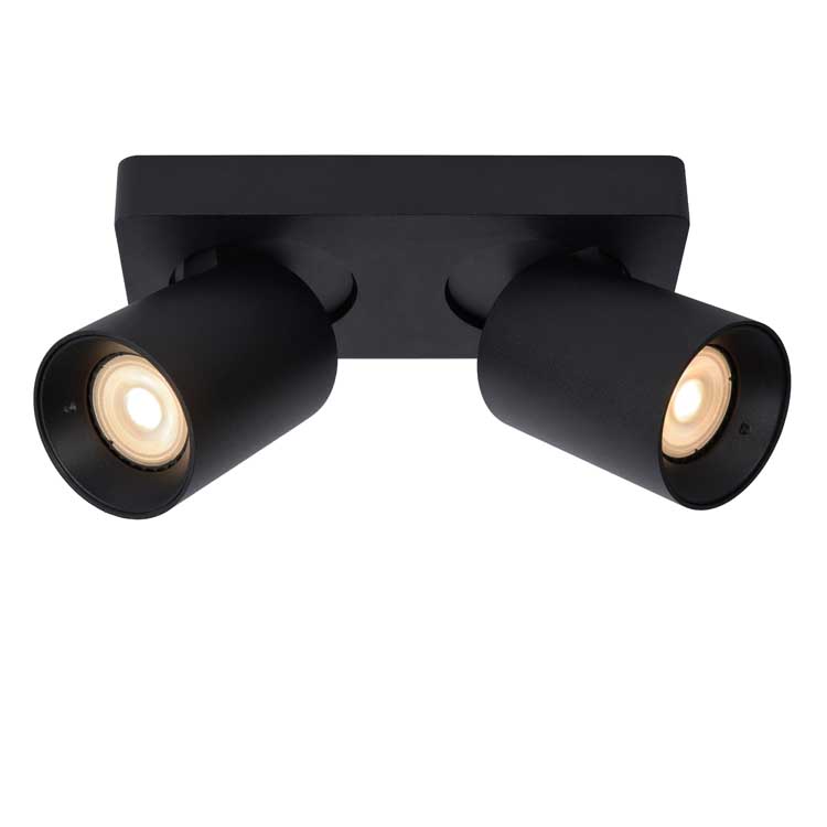 Lucide NIGEL - Spot plafond - LED Dim. - 2xGU10/5W - Noir