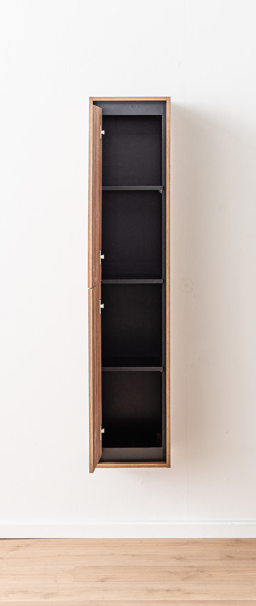 Kolomkast Toledo eik/zwart hangend 160x35x30cm