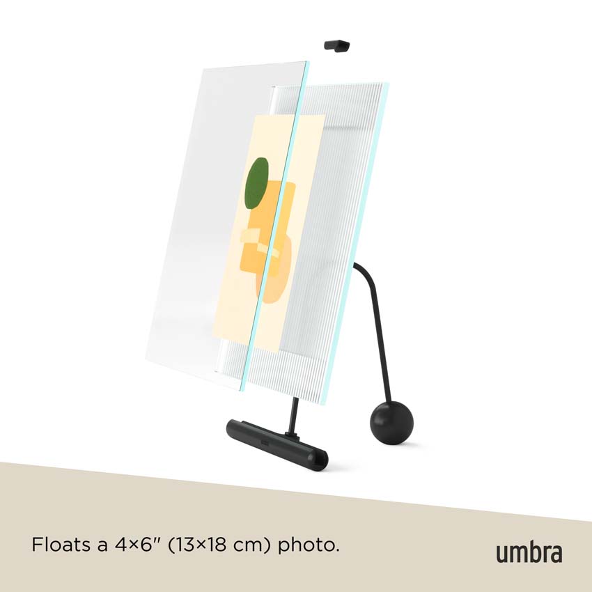Cadre photo Umbra Flute noir 10x15/13x18cm avec verre strié