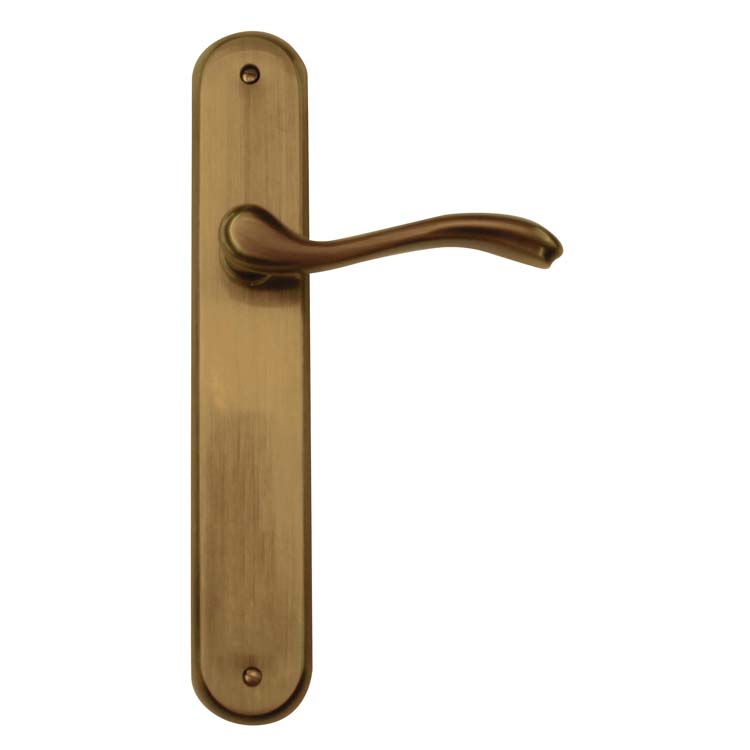 Poignée de porte pro alessandria bronze sur bouclier sans cylindre