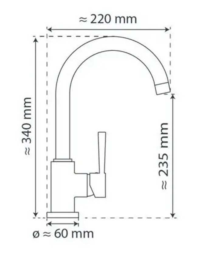 Keukenkraan Charlotte mat zwart
