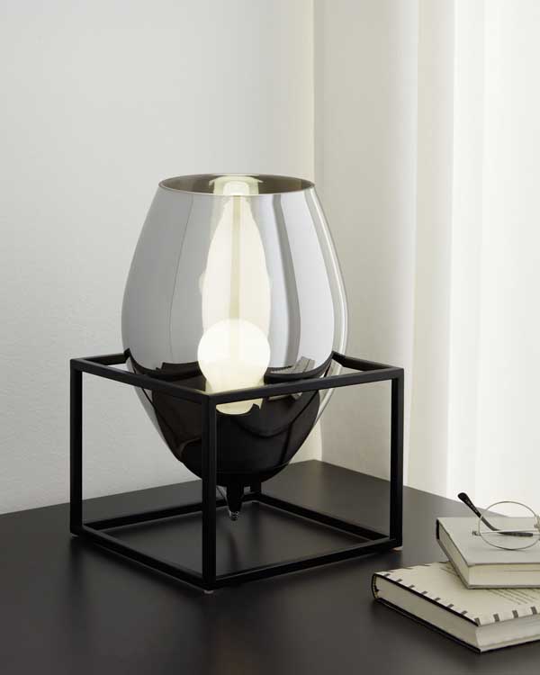 Tafellamp E27 - 40W - Zwart/roestglas