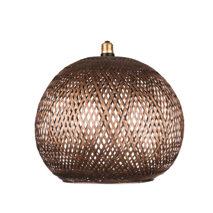 Lampe LED floating Bambou - E27 - bronze - Ø30cm - dimmable - 6W - 330lm - 2200K - globe