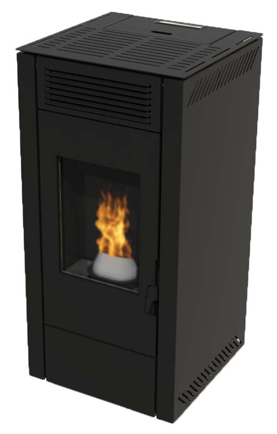 Poêle à granulés Modèle 12 - 12,2kW - 244m³ - noir - 46x46x94cm