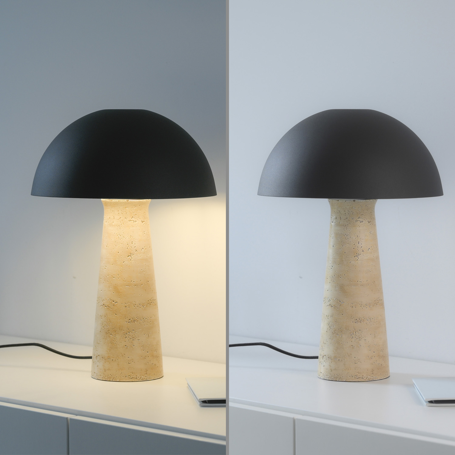 Lampe de table - noir - Ø25cm - 1xE27 - 15W max. - ampoule non incluse