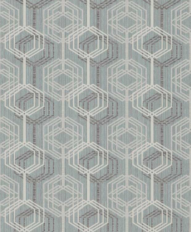 Vinyle mousse sur polaire 0,53x10m motif géométrique turquoise