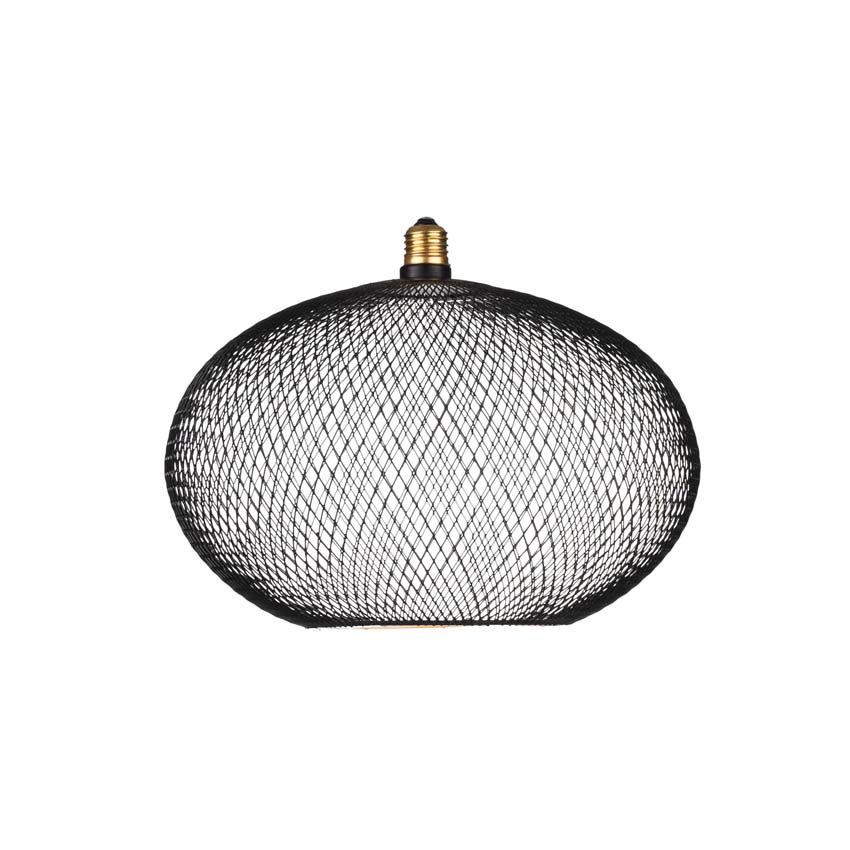 Lampe LED floating Cage - E27 - noir - 30cm - dimmable - 6W - 330lm - 2200K - ovale