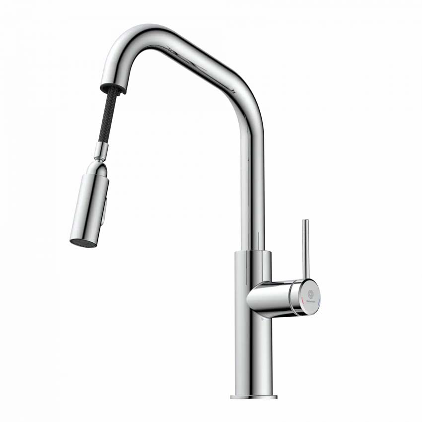 Robinet de cuisine Wasserwerk WK 13 Edge chrome avec bec extractible