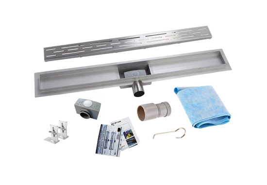 Caniveau de douche inox gris 80cm