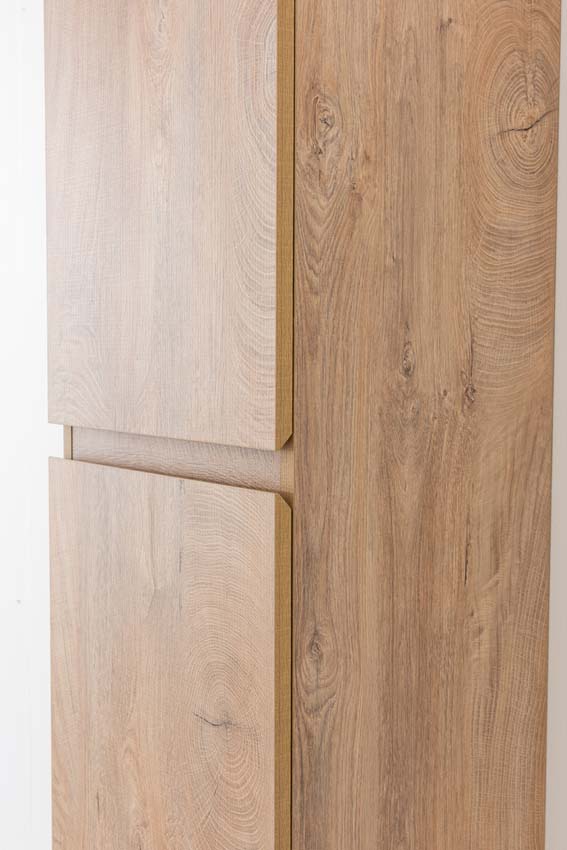 Armoire colonne Tibo/Tony chêne méditerranéen suspendue 170x40x35cm