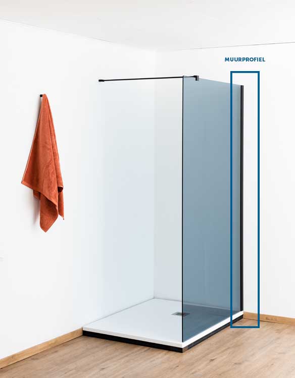 Profiel voor douchepaneel Anais/Avery zwart profiel 200cm
