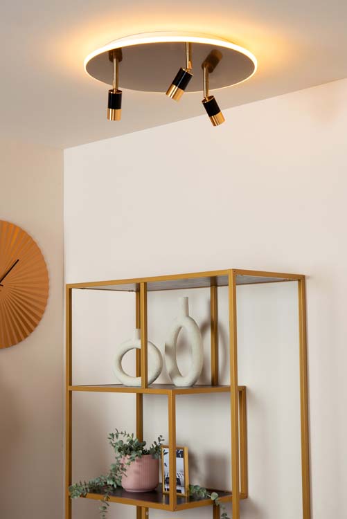 Lucide JUBEL - Plafonnier - Ø 48 cm - LED Dim. - 2700K - Or Mat / Laiton