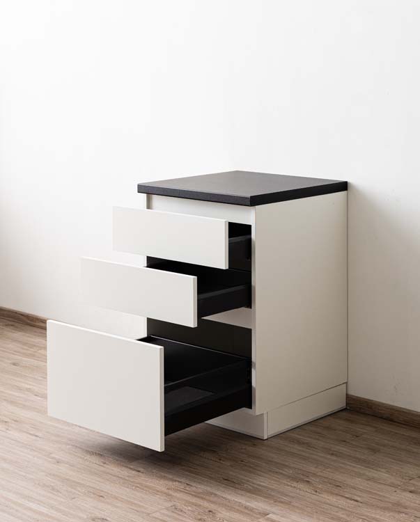 Keukenkast Plenti onderkast met 3 lades 60cm wit