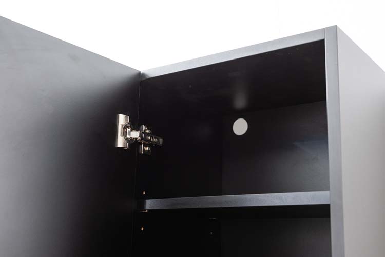Meuble de salle de bains Puro noir mat sur pied avec lavabo double blanc mat 120cm