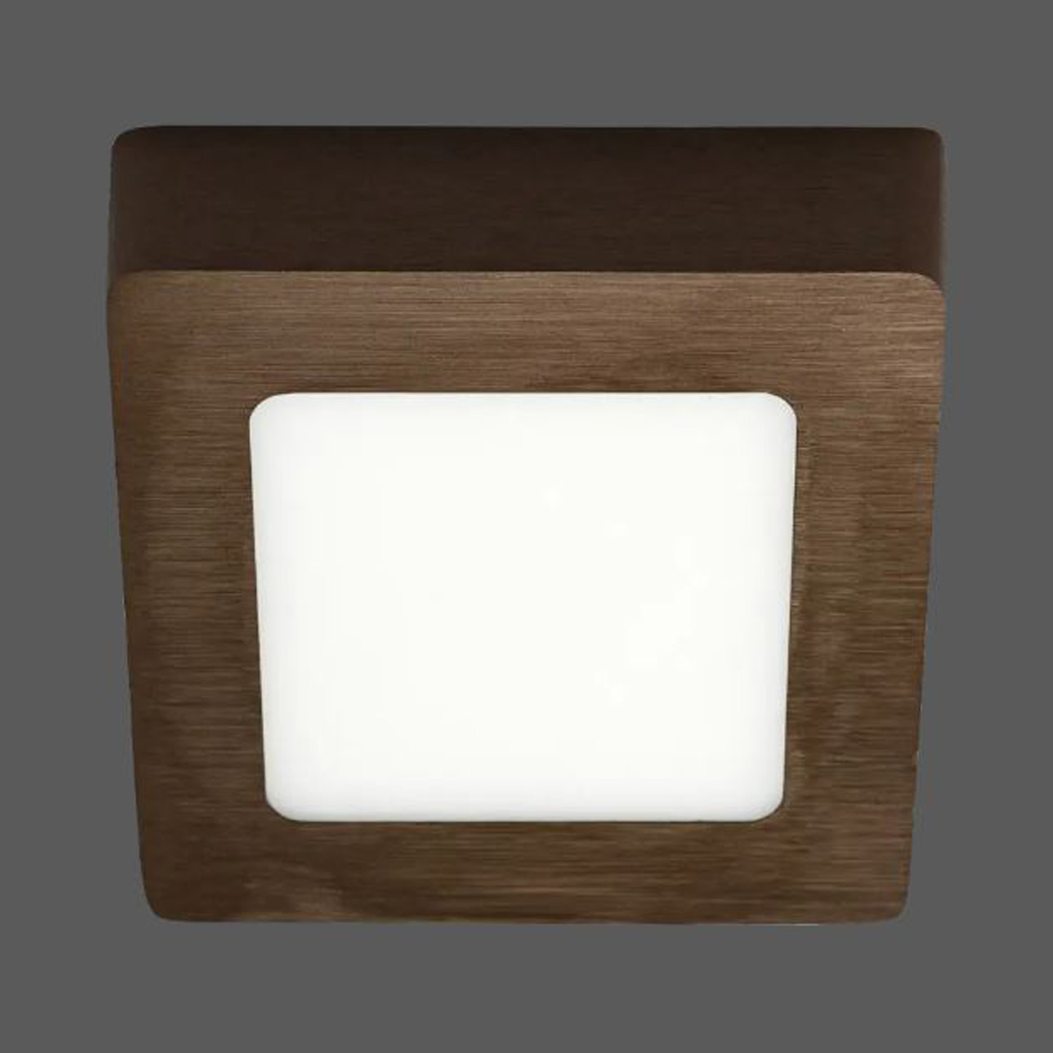 Plafonnier - bronze brossé - 12x12x3,5cm - LED - 1x6W - 3000K