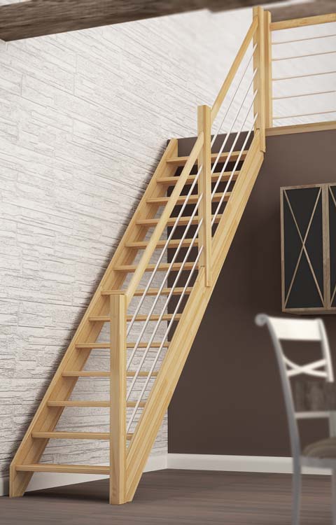 Trap beuk Wolfsburg 280x82cm met leuning