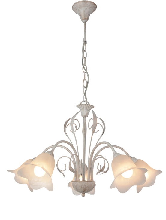 Luster wit 5 lampen
