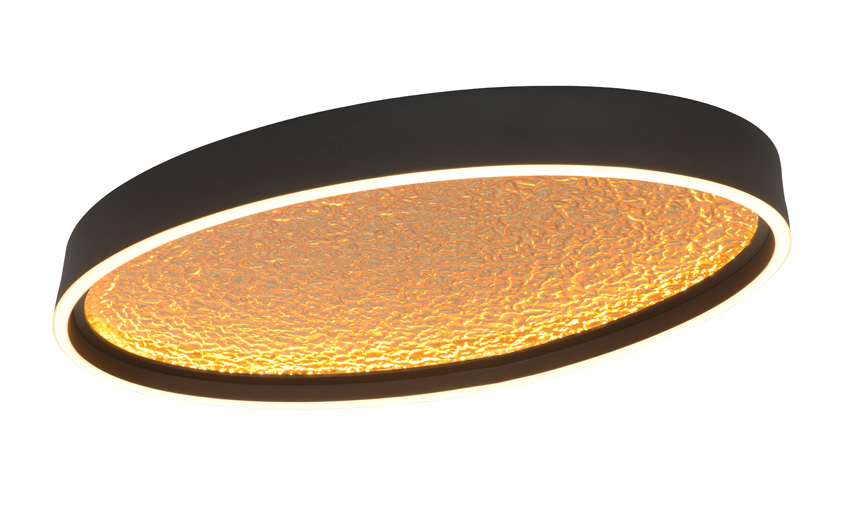 Plafonnier - noir/doré - 60x35cm - dimmable - LED - 1x40W - 3000K