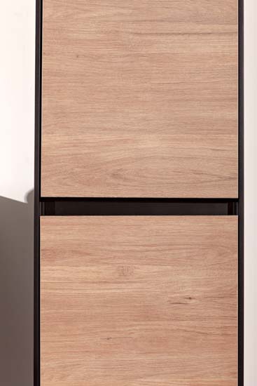 Badkamermeubel Molly houtlook hangend met enkele wastafel mat wit 90cm