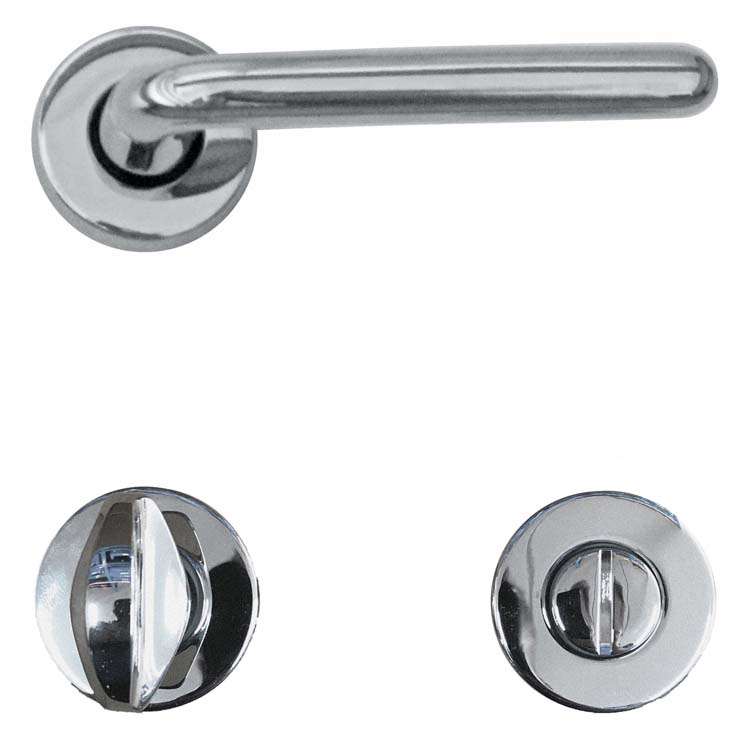 Poignée de porte pro firenze nickelé avec serrure toilette