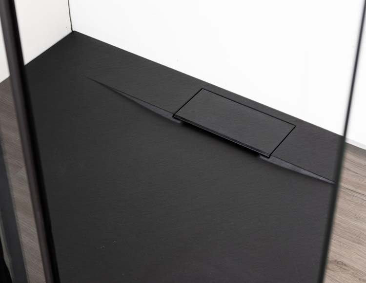 Douchebak Myo SMC mat zwart leisteenlook 120x90cm