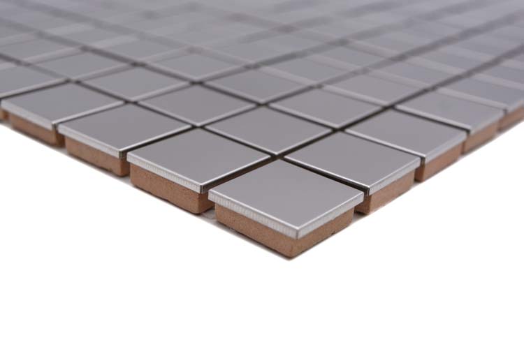 Mosaïque carré argent brillant 29,8x30,5cm